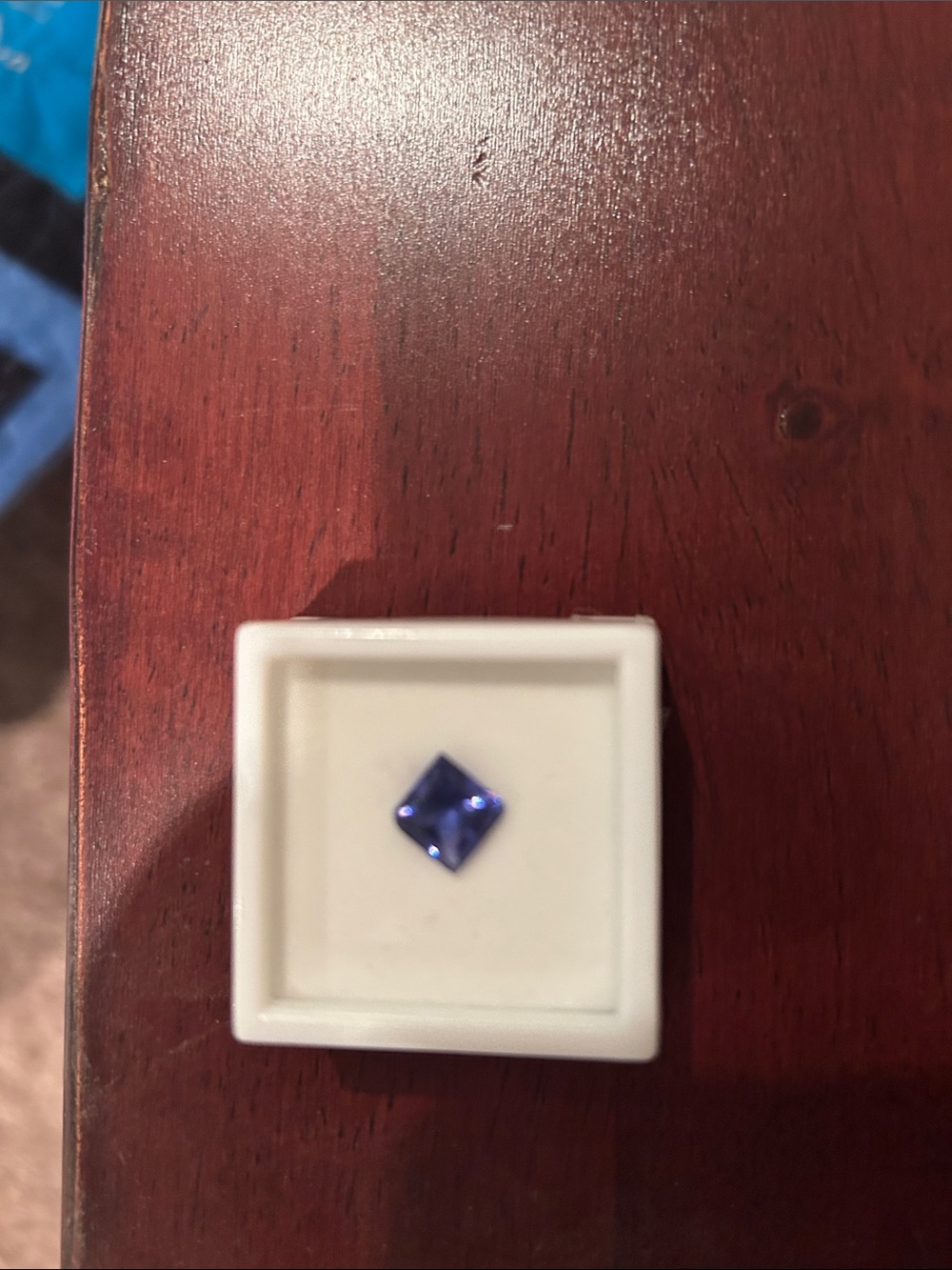 Loose Square-Cut Blue Gemstone